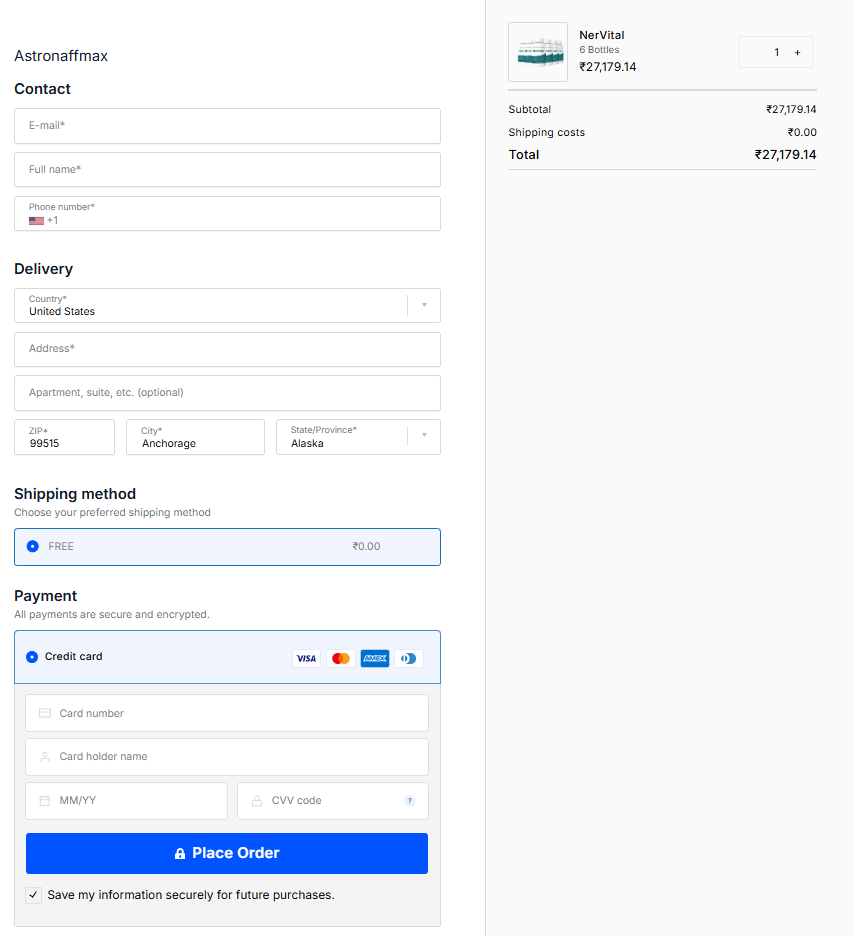 NerVital order form